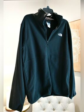 The North Face Black Fleece Pullover with White Logo - New without Tags.